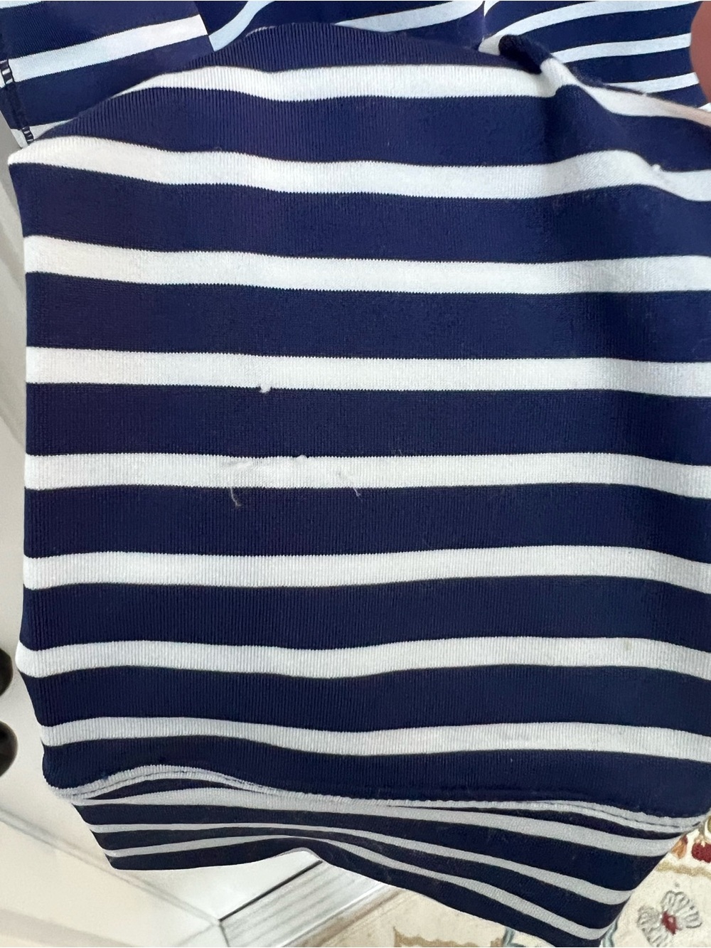 Vineyard Vines Sankaty Navy White Striped Quarter Zip Pullover - Picture 8 of 11